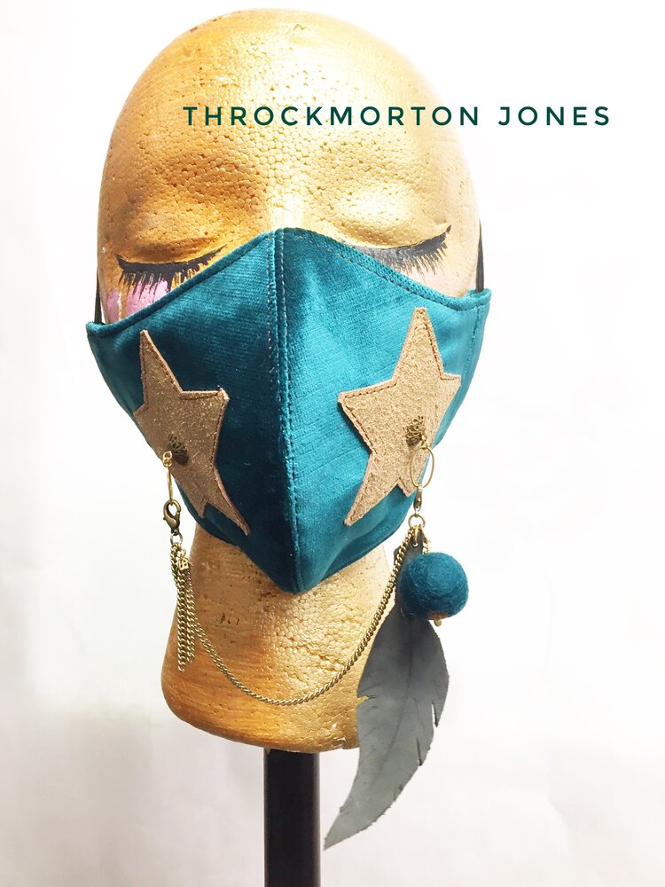 Dark Turquoise Stared Mask Front